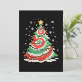 メリークリスマスツリータイダイ クリスマス レトロ感 招待状 (スタンド正面)