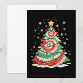 メリークリスマスツリータイダイ クリスマス レトロ感 招待状 (正面/裏面)