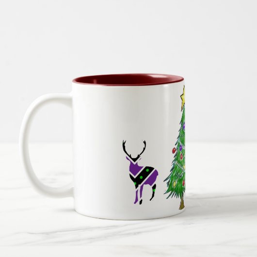 メリークリスマスツリーディアサンタホリデー ツートーンマグカップ (左)