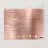 メリークリスマスツリーハッピーイヤー金属金ゴールドブラシ ポストカード (裏面)