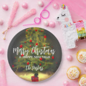 メリークリスマスツリーハッピーニューイヤー家族の名前 ペーパープレート (パーティー)