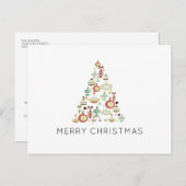 メリークリスマスツリーバジェットホリデー シーズンポストカード (正面/裏面)