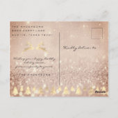 メリークリスマスツリーバラ金ゴールドスパークフォトグリッター ポストカード (裏面)