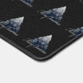 メリークリスマスツリーパターンホリデーブルー デスクマット (コーナー)