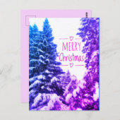 メリークリスマスツリーパーピンク葉書 ポストカード (正面/裏面)