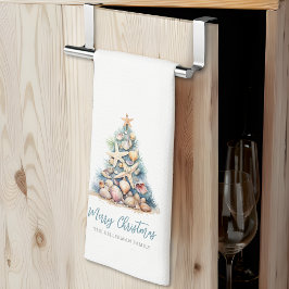 メリークリスマスツリービーチ キッチンタオル