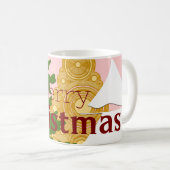 メリークリスマスツリーピンク コーヒーマグカップ (正面右)