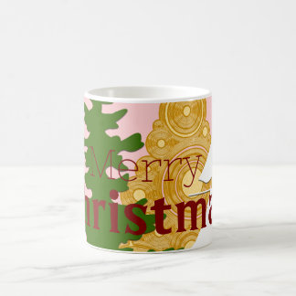メリークリスマスツリーピンク コーヒーマグカップ