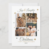 メリークリスマスツリーファミリーカスタムイメージドット サンキューカード (裏面)