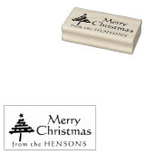 メリークリスマスツリーファミリーネームホリデー ラバースタンプ (押印)