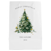 メリークリスマスツリーファミリー ミディアムペーパーバッグ (裏面)
