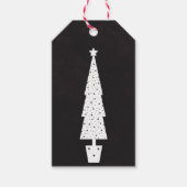 メリークリスマスツリーフェイクの黒板テクスチャ ギフトタグ (正面)