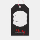 メリークリスマスツリーフェイクの黒板テクスチャ ギフトタグ (裏面)