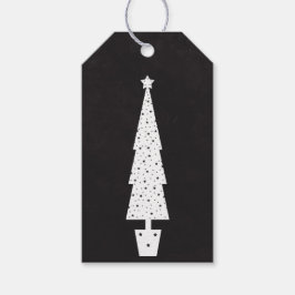 メリークリスマスツリーフェイクの黒板テクスチャ ギフトタグ