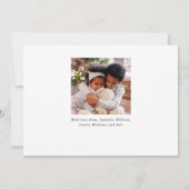 メリークリスマスツリーフォトコラージグリーンフラット シーズンカード (裏面)