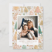 メリークリスマスツリーフォトフラットホリデーカード シーズンカード (正面)