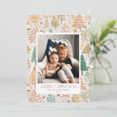 メリークリスマスツリーフォトフラットホリデーカード シーズンカード (スタンド正面)