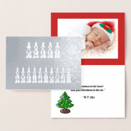メリークリスマスツリーフォント、写真の追加、詩、ZAtoZ 箔カード