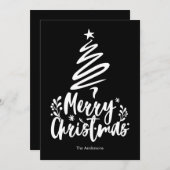 メリークリスマスツリーブラッククリスマスカード シーズンカード (正面/裏面)