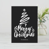 メリークリスマスツリーブラッククリスマスカード シーズンカード (スタンド正面)