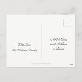 メリークリスマスツリーブラックパープルメタリックルック シーズンポストカード (裏面)