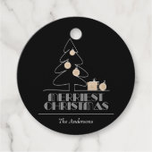 メリークリスマスツリーブラックホリデイ フェイバータグ (正面)