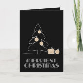 メリークリスマスツリーブラックホリデー カード (正面)