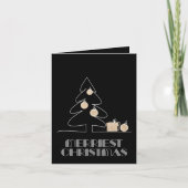 メリークリスマスツリーブラック折り畳みフォトホリデー カード (正面)