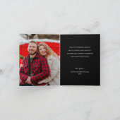 メリークリスマスツリーブラック折り畳みフォトホリデー カード (内部)