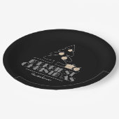 メリークリスマスツリーブラック ペーパープレート (アングル)