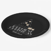 メリークリスマスツリーブラック ペーパープレート (アングル)