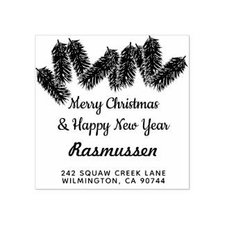 メリークリスマスツリーブランシュファミリー差出人住所 ラバースタンプ