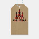 メリークリスマスツリープレイドクラフトギフト交換 ギフトタグ (裏面)