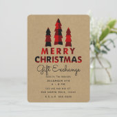 メリークリスマスツリープレイドクラフトギフト交換 招待状 (スタンド正面)