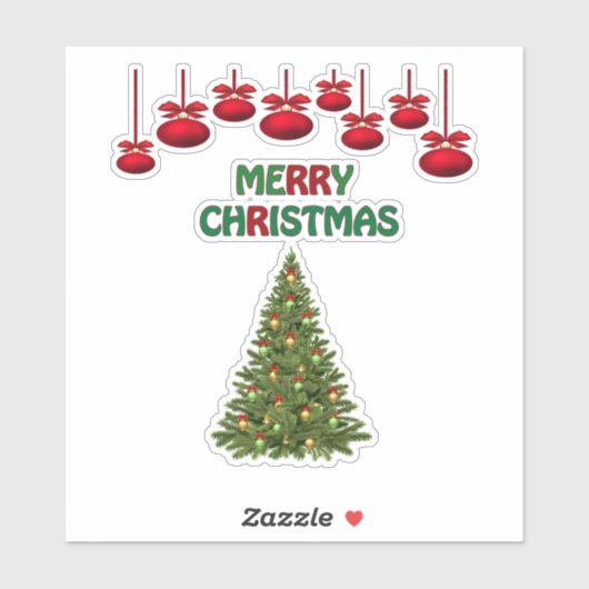 メリークリスマスツリープレゼントフェスティバルホリデイ シール (シート)