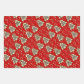 メリークリスマスツリーペンギン&スノーフレーク ラッピングペーパーシート (正面)