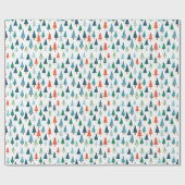 メリークリスマスツリーホリデーウィンタイグリーンギフト ラッピングペーパー (フラット)