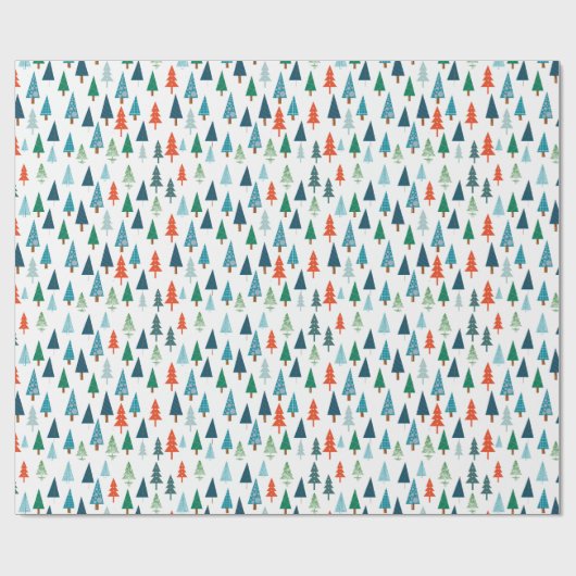 メリークリスマスツリーホリデーウィンタイグリーンギフト ラッピングペーパー (フラット)