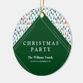 メリークリスマスツリーホリデーウィンタイグリーンパーティー セラミックオーナメント (左)