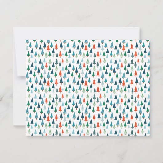 メリークリスマスツリーホリデーウィンタイグリーンパーティー 招待状 (裏面)