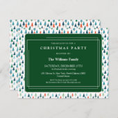 メリークリスマスツリーホリデーウィンタイグリーンパーティー 招待状 (正面/裏面)