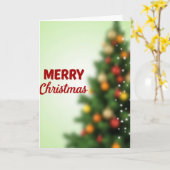 メリークリスマスツリーホリデーカード カード (黄色い花)