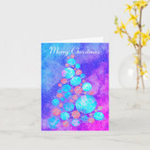 メリークリスマスツリーホリデー カード (黄色い花)