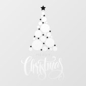 メリークリスマスツリーホワイトスターズホリデー ウィンドウサイン (シート)