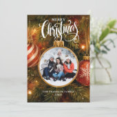 メリークリスマスツリーボール写真 シーズンカード (スタンド正面)