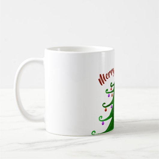 メリークリスマスツリーマグカップ コーヒーマグカップ (左)