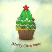 メリークリスマスツリーマフィンカップケーキ ウィンドウサイン (シート3)
