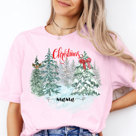 メリークリスマスツリーママカワイイクリスマスマザーギフト Tシャツ