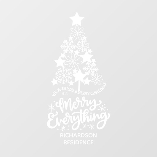 メリークリスマスツリーメリーすべての家族 ウィンドウサイン (シート)