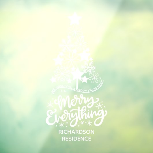 メリークリスマスツリーメリーすべての家族 ウィンドウサイン (シート3)